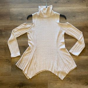 Cold Shoulder Turtle Neck Sweater